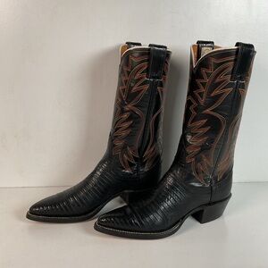 Vintage Nocona Cowboy Boots | Lizard Teju | 60s Era | Women’s 6.5